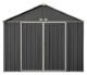 EZEE Shed Steel Storage 10 x 8 ft. Galvanized Extra High Gable Charcoal with Cream Trim