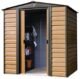 Woodridge Steel Storage Shed 6 x 5 ft. Coffee/Woodgrain