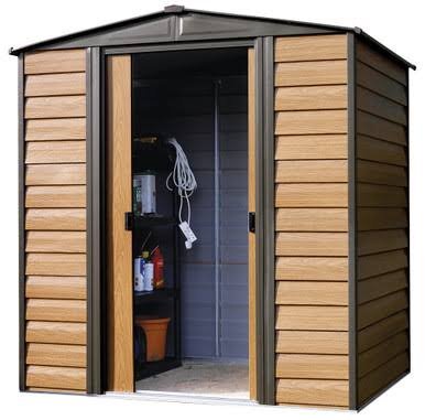 Woodridge Steel Storage Shed 6 x 5 ft. Coffee/Woodgrain Woodridge Steel Storage Shed 6 x 5 ft. Coffee/Woodgrain