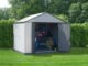 EZEE Shed Steel Storage 10 x 8 ft. Galvanized Extra High Gable Cream with Charcoal Trim - Image 7