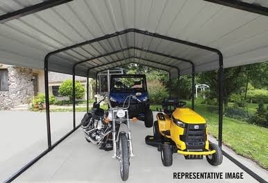 Steel Carport 10 x 24 x 7 ft. Galvanized Black/Eggshell Steel Carport 10 x 24 x 7 ft. Galvanized Black/Eggshell