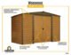 Woodridge 10 x 6 ft. Steel Storage Shed Coffee/Woodgrain - Image 2