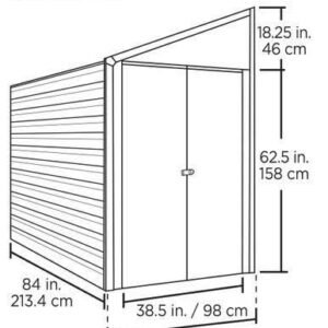 Arrow Yardsaver Steel Storage Shed Pent Roof Eggshell, 4 x 7 ft