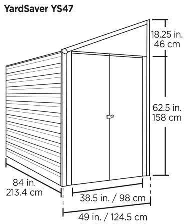 Arrow Yardsaver Steel Storage Shed Pent Roof Eggshell, 4 x 7 ft Arrow Yardsaver Steel Storage Shed Pent Roof Eggshell, 4 x 7 ft