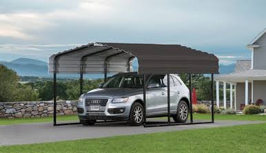 Arrow Steel Carport 10 x 15 x 7 ft. Galvanized Black/Charcoal Arrow Steel Carport 10 x 15 x 7 ft. Galvanized Black/Charcoal