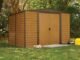 Woodridge 10 x 8 ft. Steel Storage Shed Coffee/Woodgrain - Image 4