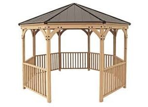 Yardistry Meridian Octagon Gazebo with Cedar Wood & Aluminum Roof (12 ft.)