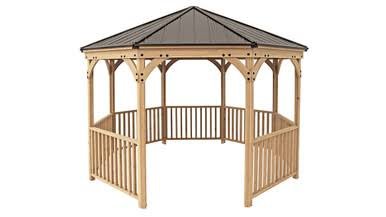 Yardistry Meridian Octagon Gazebo with Cedar Wood & Aluminum Roof (12 ft.) Yardistry Meridian Octagon Gazebo with Cedar Wood & Aluminum Roof (12 ft.)