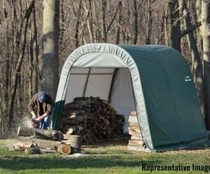 ShelterCoat 10 x 12 ft. Wind and Snow Rated Garage Round Green STD