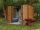 Woodridge 8 x 6 ft. Steel Storage Shed Coffee/Woodgrain - Image 4
