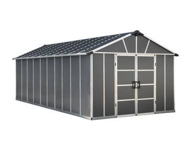 Canopia by Palram Yukon 11 ft. x 21.3 ft. Garage Shed Kit – Dark Grey Canopia by Palram Yukon 11 ft. x 21.3 ft. Garage Shed Kit – Dark Grey