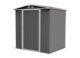 EZEE Shed Steel Storage 6 x 5 ft. Galvanized Low Gable Charcoal with Cream Trim