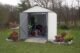 EZEE Shed Steel Storage 8 x 7 ft. Galvanized High Gable Cream with Charcoal Trim - Image 7