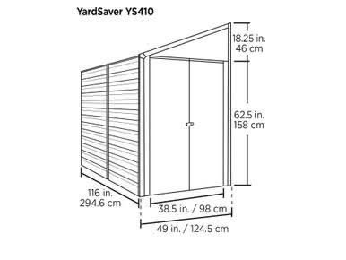 Arrow Yardsaver Steel Storage Shed Pent Roof Eggshell, 4 x 10 ft Arrow Yardsaver Steel Storage Shed Pent Roof Eggshell, 4 x 10 ft
