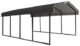 Steel Carport 12 x 20 x 7 ft. Galvanized Black/Charcoal, Snow Rated (35 PSF)