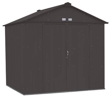 EZEE Shed Steel Storage 8 x 7 ft. Galvanized High Gable Charcoal EZEE Shed Steel Storage 8 x 7 ft. Galvanized High Gable Charcoal