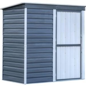Shed-in-a-Box Steel Storage Shed 6 x 4 ft. Galvanized Charcoal/Cream