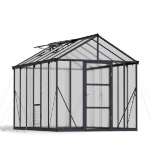 Canopia by Palram Glory 8 ft. x 12 ft. Greenhouse Kit – Grey Structure & Frost Multi Wall Panels