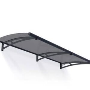 Canopia by Palram Aquila 2050 Door & Window Awning, 7′ L x 3′ W x 6.5″ H – Gray Structure/Solar Gray Panels