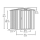EZEE Shed Steel Storage 6 x 5 ft. Galvanized Low Gable Cream with Charcoal Trim - Image 5
