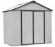 EZEE Shed Steel Storage 8 x 7 ft. Galvanized High Gable Cream with Charcoal Trim