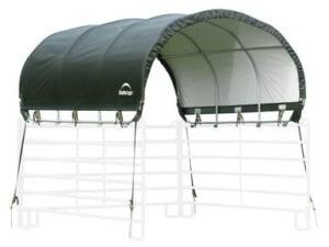 Shelterlogic Corral Shelter Livestock Shade 10 x 10 ft. Powder Coated Green