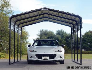 Steel Carport 10 x 20 x 7 ft. Galvanized Black/Eggshell Steel Carport 10 x 20 x 7 ft. Galvanized Black/Eggshell