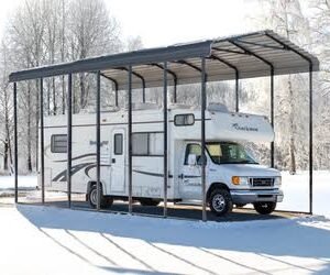 Arrow 14 ft. x 29 ft. x 14 ft. Wind and Snow Rated Carport – Charcoal