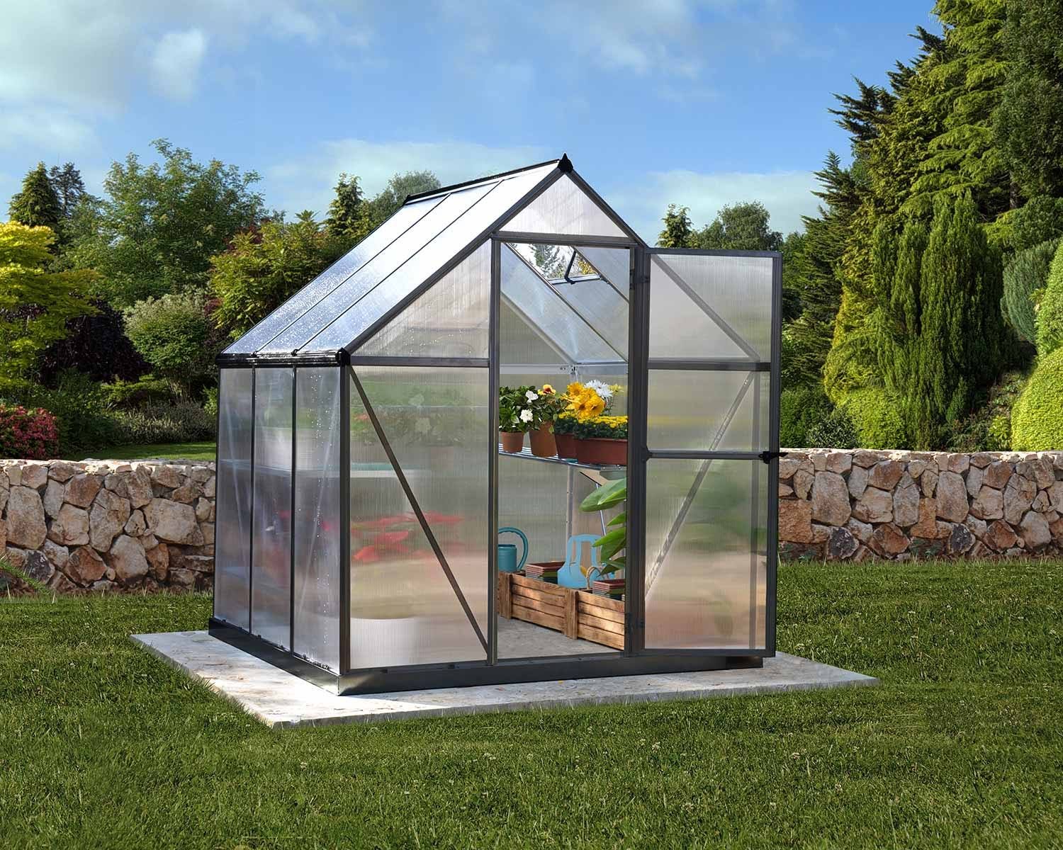 Canopia by Palram Mythos 6 ft. x 6 ft. Greenhouse Kit – Twinwall Panels Canopia by Palram Mythos 6 ft. x 6 ft. Greenhouse Kit – Twinwall Panels