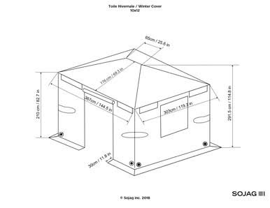Sojag Universal Winter Gazebo Cover 10 x 12 ft – Grey Sojag Universal Winter Gazebo Cover 10 x 12 ft – Grey
