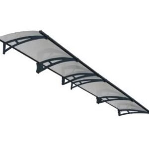 Canopia by Palram Aquila 4100 Door & Window Awning, 14′ L x 3′ W x 6.9″ H – Gray Structure/Solar Gray Panels