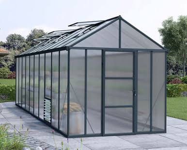 Canopia by Palram Glory 8 ft. x 20 ft. Greenhouse Kit – Grey Structure & Frost Multi Wall Panels Canopia by Palram Glory 8 ft. x 20 ft. Greenhouse Kit – Grey Structure & Frost Multi Wall Panels