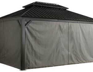 Sojag Curtains for Monaco/Messina/Mykonos 12 x 16 ft Grey – Gazebo Not Included