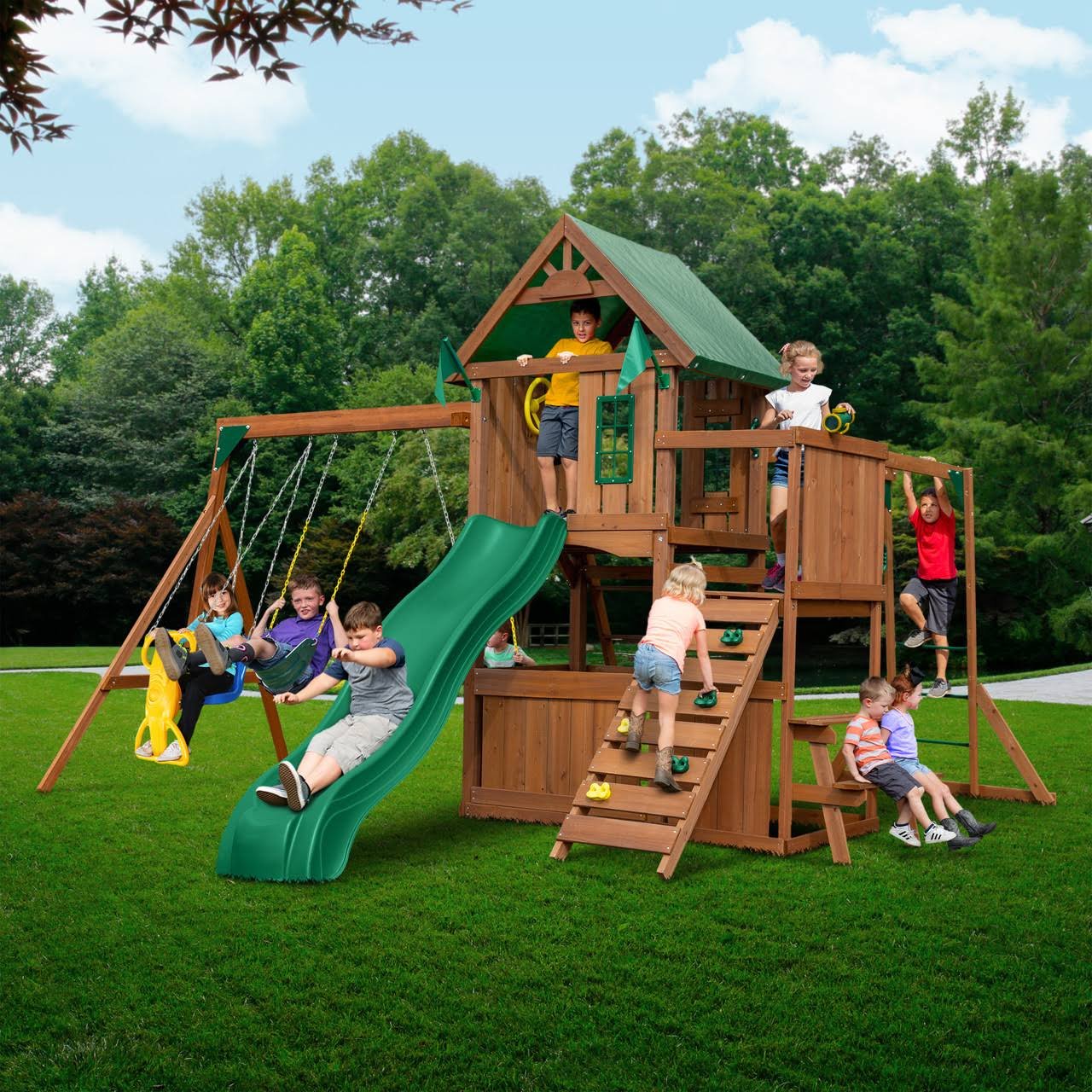Swing-N-Slide Knightsbridge Plus Wood Complete Play Set Swing-N-Slide Knightsbridge Plus Wood Complete Play Set