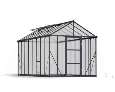 Canopia by Palram Glory 8 ft. x 16 ft. Greenhouse Kit – Grey Structure & Frost Multi Wall Panels Canopia by Palram Glory 8 ft. x 16 ft. Greenhouse Kit – Grey Structure & Frost Multi Wall Panels