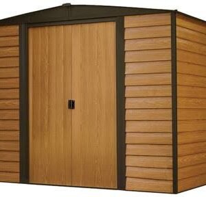 Woodridge 8 x 6 ft. Steel Storage Shed Coffee/Woodgrain