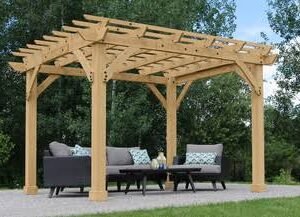 Yardistry Meridian Pergola with Premium Cedar Lumber (10 ft. x 12 ft.)