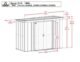 Arrow Classic Steel Storage Shed, 8x4, Blue Grey - Image 2