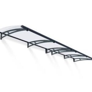 Canopia by Palram Aquila 4100 Door & Window Awning, 14′ L x 3′ W x 6.9″ H – Gray Structure/Clear Panels