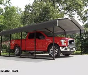 Steel Carport 12 x 24 x 7 ft. Galvanized Black/Charcoal
