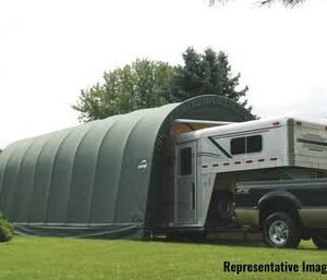 ShelterCoat 15 x 24 ft. Wind and Snow Rated Garage Round Green STD