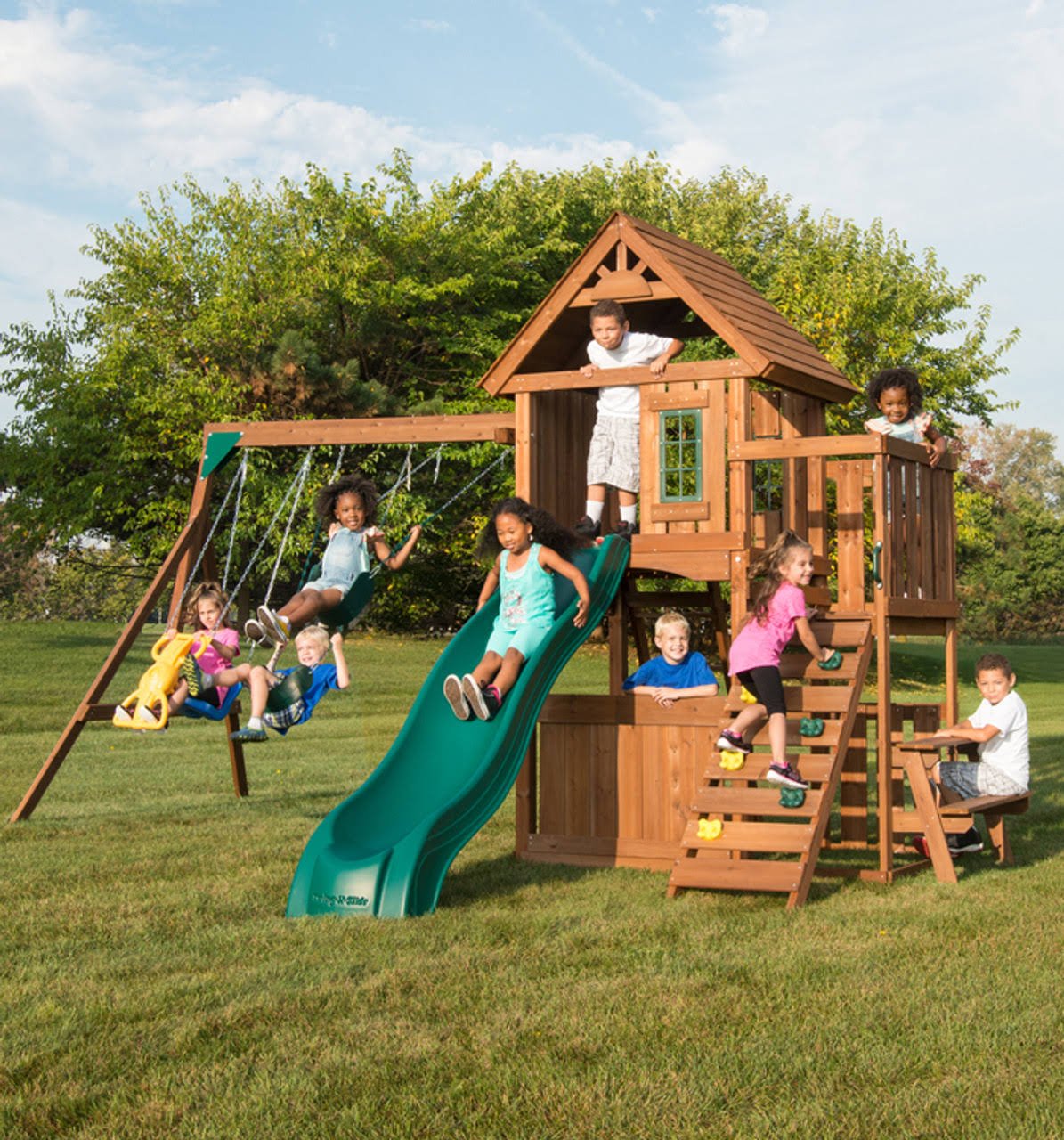 Swing-N-Slide Tioga Fort Wood Complete Play Set Swing-N-Slide Tioga Fort Wood Complete Play Set