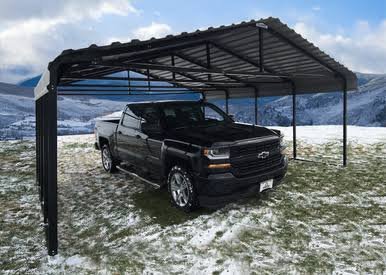 Arrow Powder Coated Steel Carport 20 ft. x 20 ft. – Eggshell Arrow Powder Coated Steel Carport 20 ft. x 20 ft. – Eggshell
