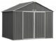 EZEE Shed Steel Storage 10 x 8 ft. Galvanized Extra High Gable Charcoal with Cream Trim - Image 4