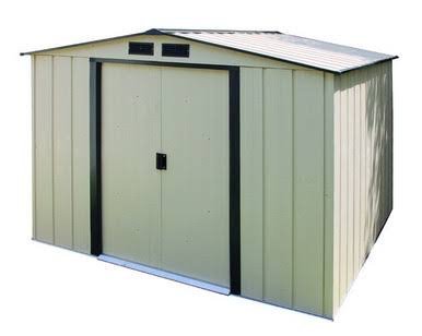 Duramax 10×10 Eco Shed Ivory with Dark Gray Trim Duramax 10×10 Eco Shed Ivory with Dark Gray Trim