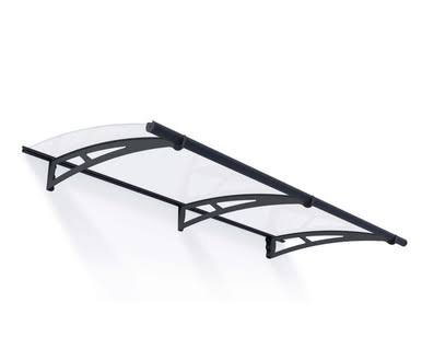 Canopia by Palram Aquila Door and Window Awning, 7′ L x 3′ W x 6.5″ H, Gray Structure/Clear Panels Canopia by Palram Aquila Door and Window Awning, 7′ L x 3′ W x 6.5″ H, Gray Structure/Clear Panels