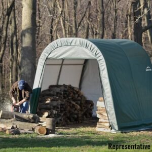 ShelterCoat 11 x 12 ft. Wind and Snow Rated Garage Round Green STD
