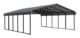 Arrow Snow Rated (35 PSF), Carport 20 x 24 - Charcoal - Image 6