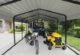 Steel Carport 12 x 20 x 7 ft. Galvanized Black/Eggshell - Image 4