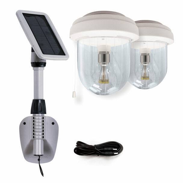 Gama Sonic Light My Shed IV – Solar Powered Shed Light with Double Lamp Heads – GS-16B2 Gama Sonic Light My Shed IV – Solar Powered Shed Light with Double Lamp Heads – GS-16B2